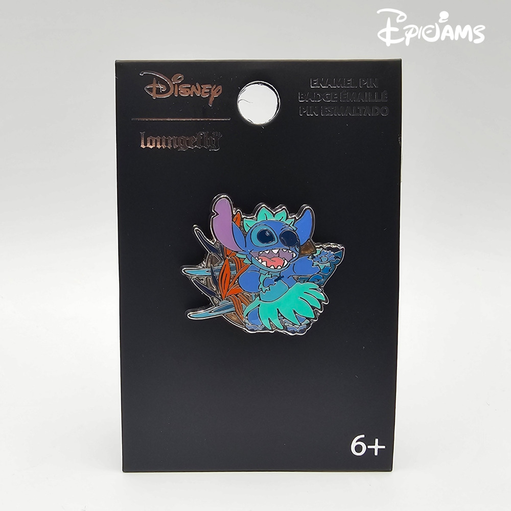 Loungefly Disney Lilo & Stitch Hula Stitch Stained Glass Enamel Pin New